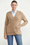 Ribbed Pocket Detailed Knitwear Cardigan - Camel - 2