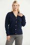 Wool Hair Knitted Motif Knitwear Cardigan - Navy Blue - 4
