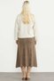 Midi Length Motif Knitwear Skirt - Milk Coffee - 6