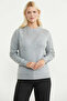 Zero Collar Motif Knit Sweater - Gray