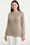 Hair Braid Motif Casual Knitwear Sweater - Beige - 5