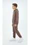 Embroidered Boys' Hooded Kangaroo Pocket Tracksuit Set - 3