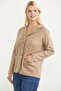 Oversize Pocketed Knitwear Jacket - Beige - 4