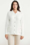 Collared Button Closure Knitwear Cardigan - Bone