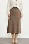 Midi Length Motif Knitwear Skirt - Milk Coffee - 4