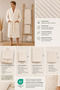 Eldy Men's Bathrobe Set, 4 Pieces, 100% Cotton Certified Shalyaka Striped Men's Bathrobe Set - Cream - 3