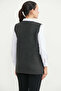 Embroidery Detailed Wool Knit Vest with Pockets - Dark Gray - 6