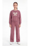 Top and Bottom Ribbon Printed Girls' Tracksuit Set