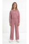 Saint Troper Printed Ribbed Soft Textured-Comfort Fabric Girls' Top and Bottom Tracksuit Set - 5