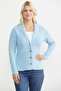 Shawl Collar Buttoned Knitwear Jacket - Blue - 2