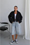 Black Pleated Crop Jacket - 4199 - 4