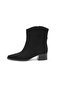 Black Color Suede Western Style Short Boots