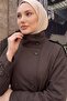 High Collar Belted Trench Coat 262155 - Brown - 3