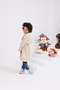 Girl's Trench Coat with Belted Design Oversized Trench Coat - 4
