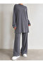 Two-Sided Zipper Detail Long Pants Suit-Grey - 2
