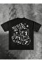 No Luck All God Printed Oversize Boxy Cut Unisex 100% Cotton Tshirt (190 Gsm) - 2