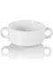 Porcelain Bowls with Double Handles 10 Ounce White French Onion Soup Crocks Round Stackable Bowls for Soup, Cereal, Oatmeal, Set of 6 - 4