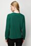 Women's Crew Neck Raglan Sleeve Embroidered Wool Sweater Ö.Başı - 5