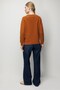 Women's Crew Neck Embroidered Wool Sweater Cinnamon - 5
