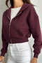 Metal Zipper Hooded Crop Sweatshirt Cardigan - 3