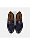 Men's Navy Blue Nubuck Leather Loafer with Tape Detail - 6