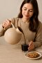 Globe Vacuum Flask – Soft Beige, Dual Rim (Gold & Silver), Glass Inner, Stylish Thermos Jug, 1.0L - 4