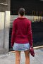 Women's Burgundy Polo Collar Buttoned Premium Soft Knitwear Cardigan - 9