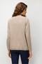 Women's Crew Neck Floral Wool Sweater in Dark Beige - 4