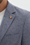 Gedson Men's Navy Blue Linen Look Slim Fit Slim-Fit Spring-Summer Sports Blazer Jacket - 2