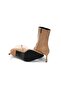 Skin Color 3 Buckle Pointed Toe Women's Heeled Boots - 8