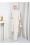 Cold Yarn Bow Pocket Detailed Jacket and Trousers Set - 4