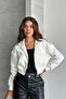 Metal Zipper Hooded Crop Sweatshirt Cardigan - 5