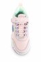 Girl's Powder Heart Detailed Velcro Elastic Laced Casual Sports Shoes - 2