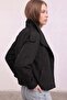 High Collar Belted Trench Coat 262155 - Black - 5