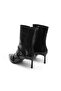 Black Color 3 Buckle Pointed Toe Women's Heeled Boots - 6