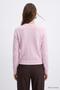 Collared Sleeve Striped Sweater 07305 Pink - 3