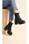 Side Zippered Lace-Up High Thick Heeled Women's Long Boots - 2