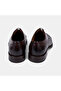 Men's Dark Brown Leather Classic Shoes with Lace-Up Stitching Detail - 6