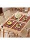 B&S Reversible Rectangular Knitted Placemat – 30x45 cm – White Gray – Heat-Resistant, Washable, Non-Slip Dining Table Mat for Home, Office, or Café Use (Brown) - 4