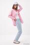 Pink Pocket Oversize Long Basic Shirt Tcr 6256A - 5