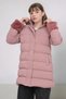 Girl's Thick Winter Fleece-Lined Hooded Coat with Fur on the Sleeves and Hood, Comfortable Long Stylish Waterproof Coat - 4