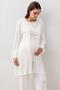 Long Sleeve Lace Lycra Viscose Maternity Dressing Gown Pajama Set - 3