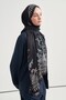 Lavella Pattern Norena Wool Shawl Black - 3