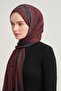 Monogram Pattern Norena Wool Shawl Plum - 3