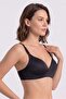 Women's Black Laser Cut Gathering Bra - 2