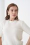 Crew Neck Glitter Hair Knit Patterned Short Sleeve Slim Fit Knitwear Blouse Aw26Bz0007 - 2