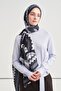 Vera Patterned Norena Wool Shawl Navy Blue - 2