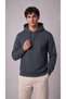 Men's Smoked Hooded Sweatshirt 3 Thread Soft Fabric with Side Pockets - 6