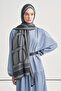 Monogram Pattern Norena Wool Shawl Dark Petrol - 2