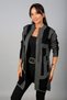 Women's Front Zippered Color Block Stone Detailed B.B Knitwear Cardigan